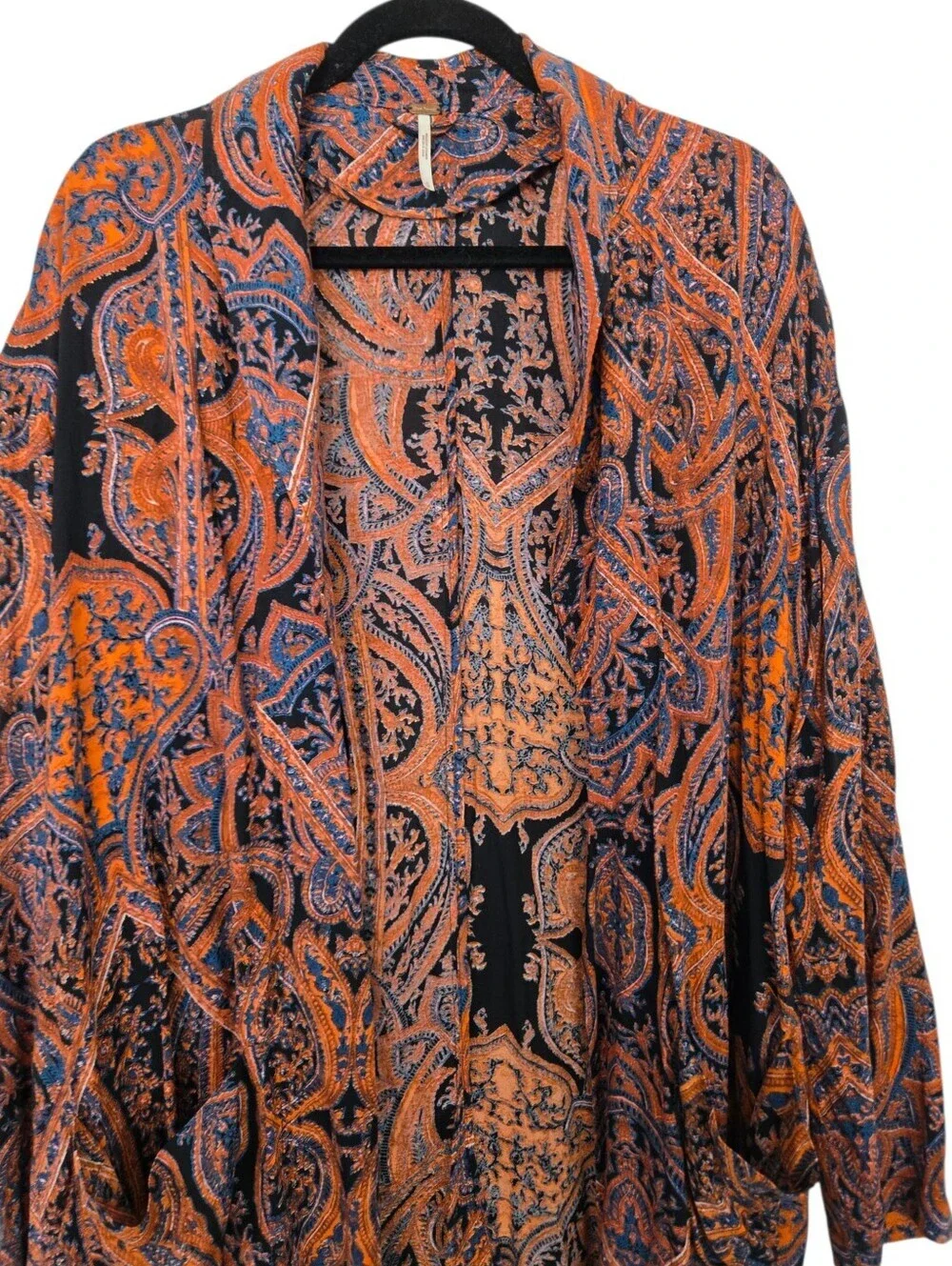 🍂✨ Free People Paisley Cocoon Cardigan | Boho Oversized Open Front Layering Pie